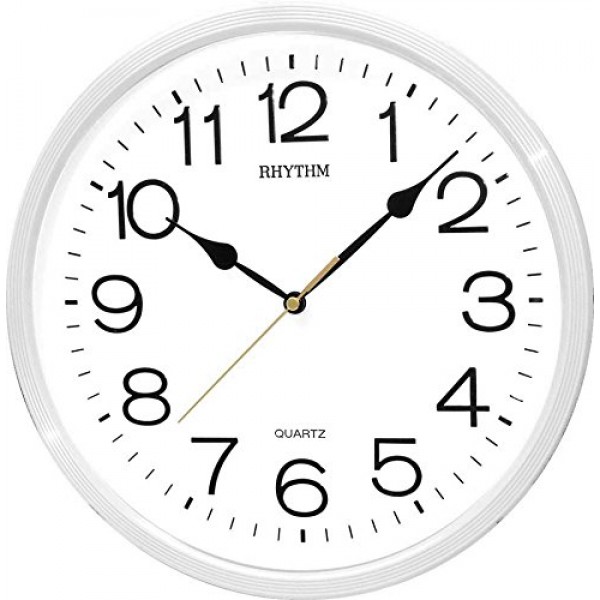 Rhythm Analog Wall Clock 3D Numerals White
